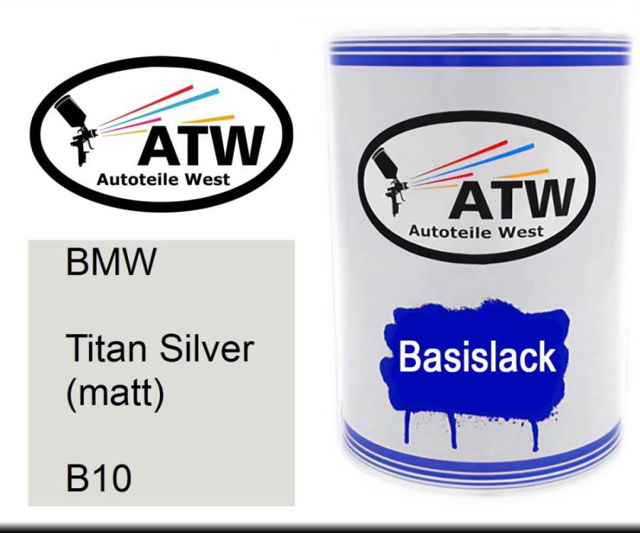 BMW, Titan Silver (matt), B10: 500ml Lackdose, von ATW Autoteile West.